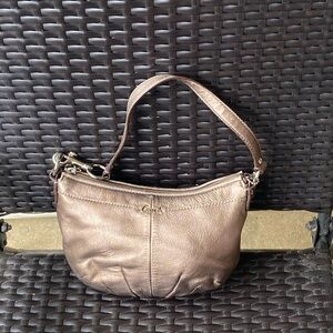 Coach Pewter Leather Shoulder Bag